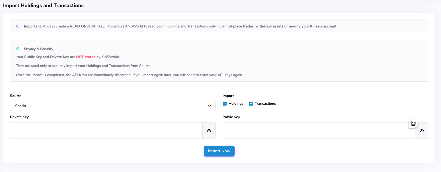 Importing Kinesis transactions